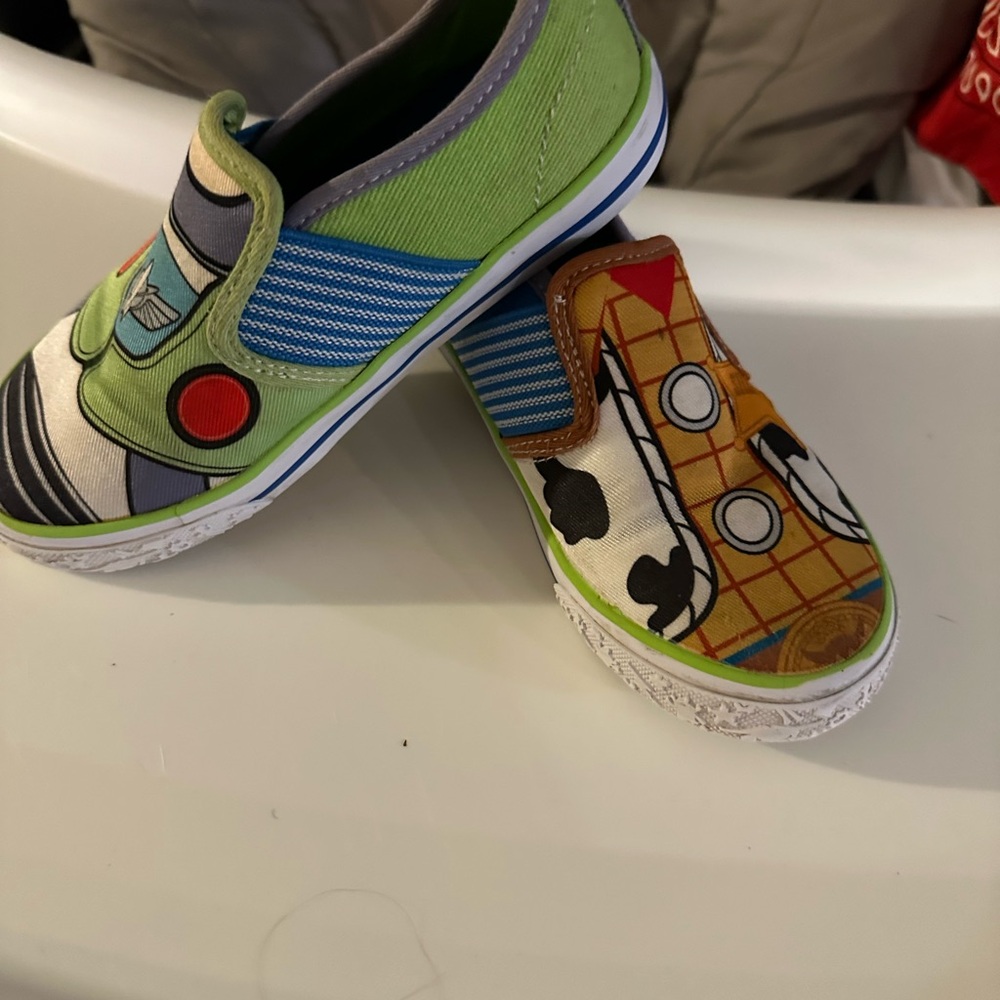 Disney Green and Brown Sneakers with Toy Story Design